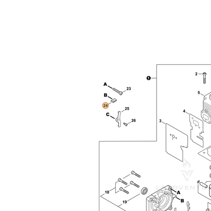 ECHO part A127000400 — IPL diagram snippet (6x zoom, amber highlight)