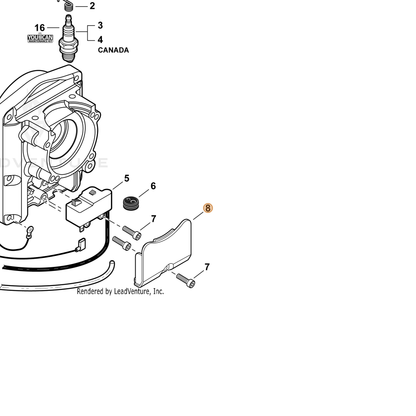 ECHO part A127000420 — IPL diagram snippet (6x zoom, amber highlight)