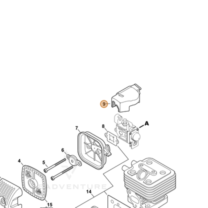 ECHO part A127000440 — IPL diagram snippet (6x zoom, amber highlight)