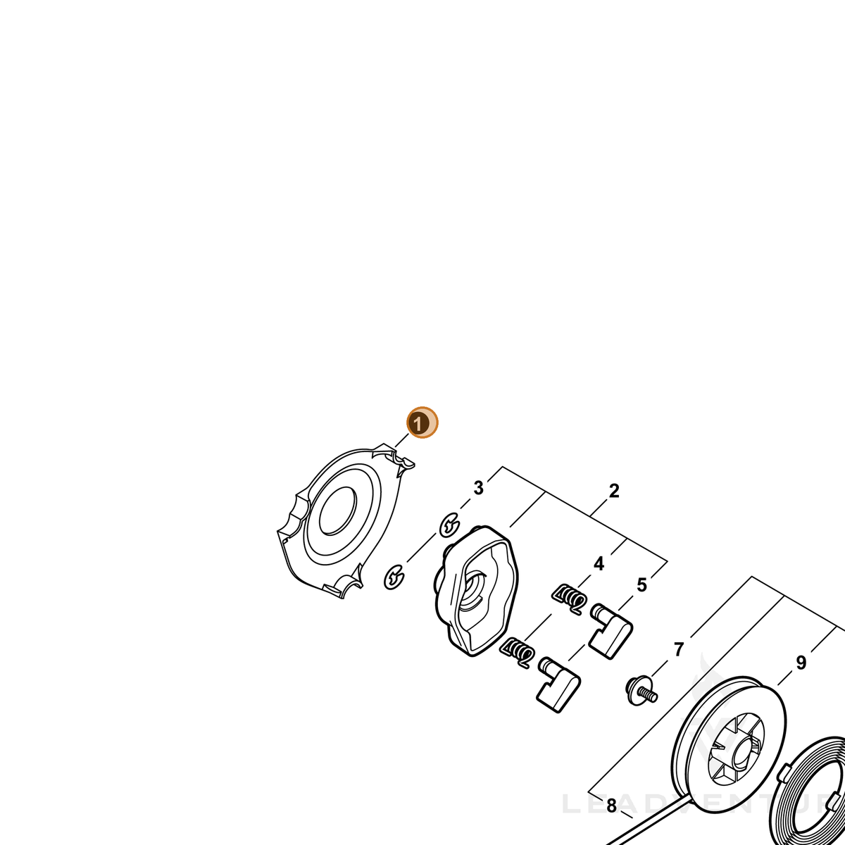 ECHO part A127000531 — IPL diagram snippet (6x zoom, amber highlight)