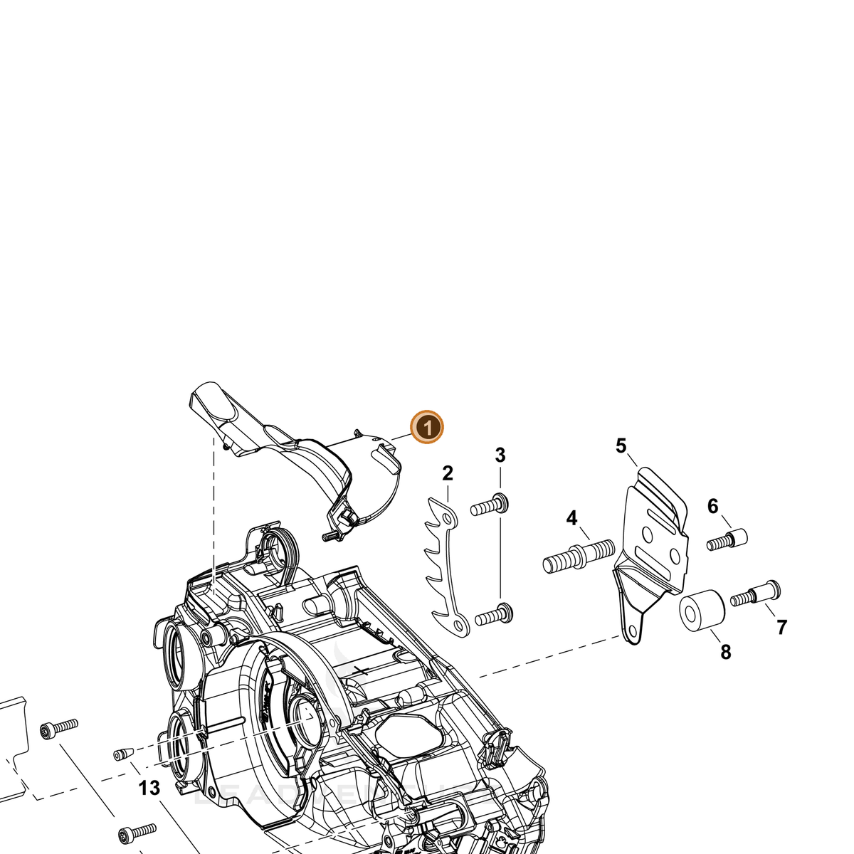 ECHO part A127000560 — IPL diagram snippet (6x zoom, amber highlight)