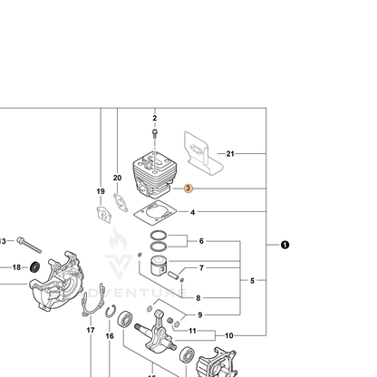 ECHO part A130000371 — IPL diagram snippet (6x zoom, amber highlight)