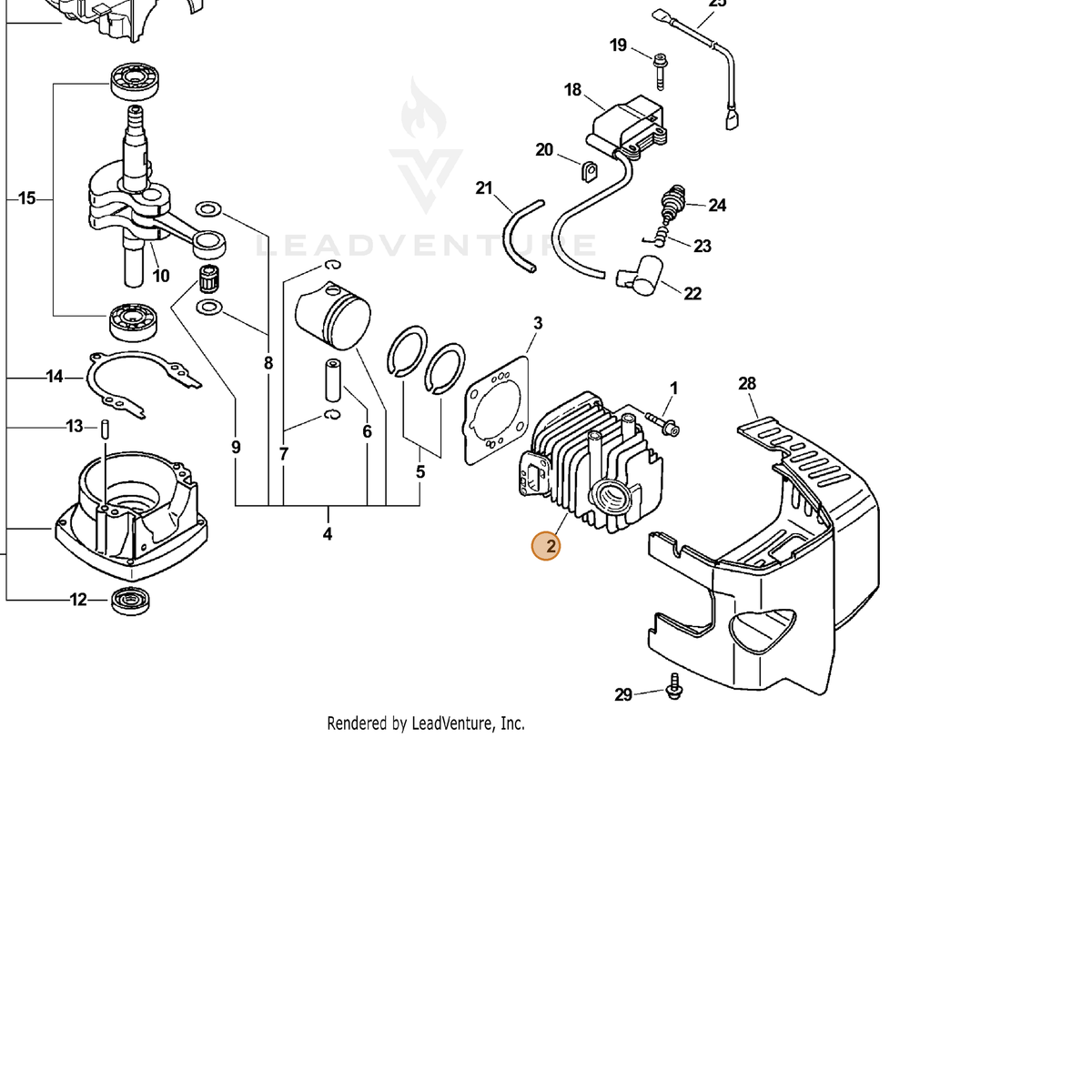 ECHO part A130000420 — IPL diagram snippet (6x zoom, amber highlight)