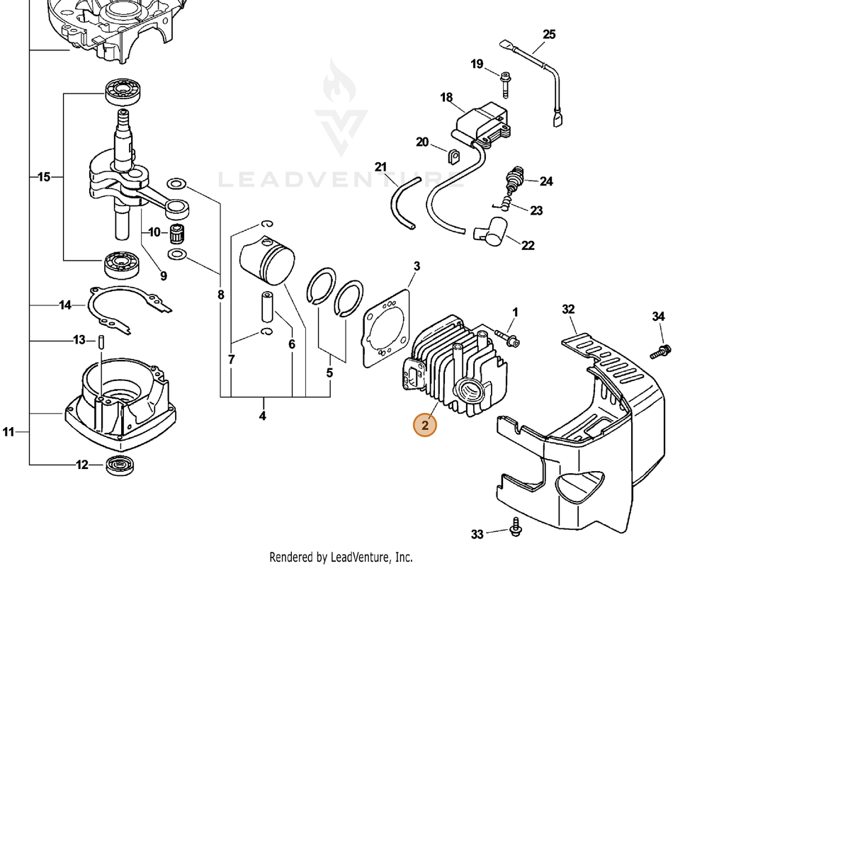 ECHO part A130000531 — IPL diagram snippet (6x zoom, amber highlight)
