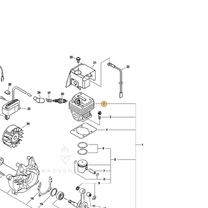 ECHO part A130000660 — IPL diagram snippet (6x zoom, amber highlight)