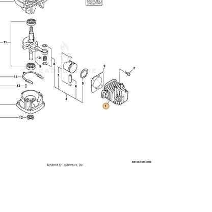 ECHO part A130000790 — IPL diagram snippet (6x zoom, amber highlight)
