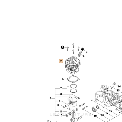 ECHO part A130002280 — IPL diagram snippet (6x zoom, amber highlight)