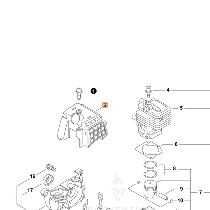 ECHO part A160000030 — IPL diagram snippet (6x zoom, amber highlight)