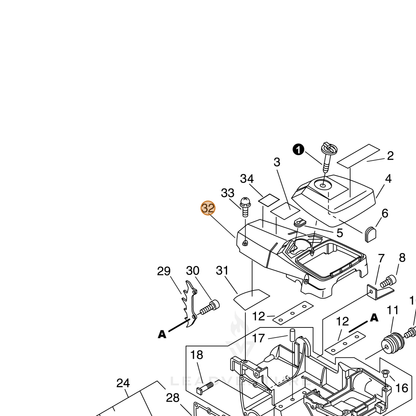 ECHO part A160000102 — IPL diagram snippet (6x zoom, amber highlight)