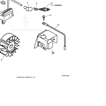 ECHO part A160000120 — IPL diagram snippet (6x zoom, amber highlight)