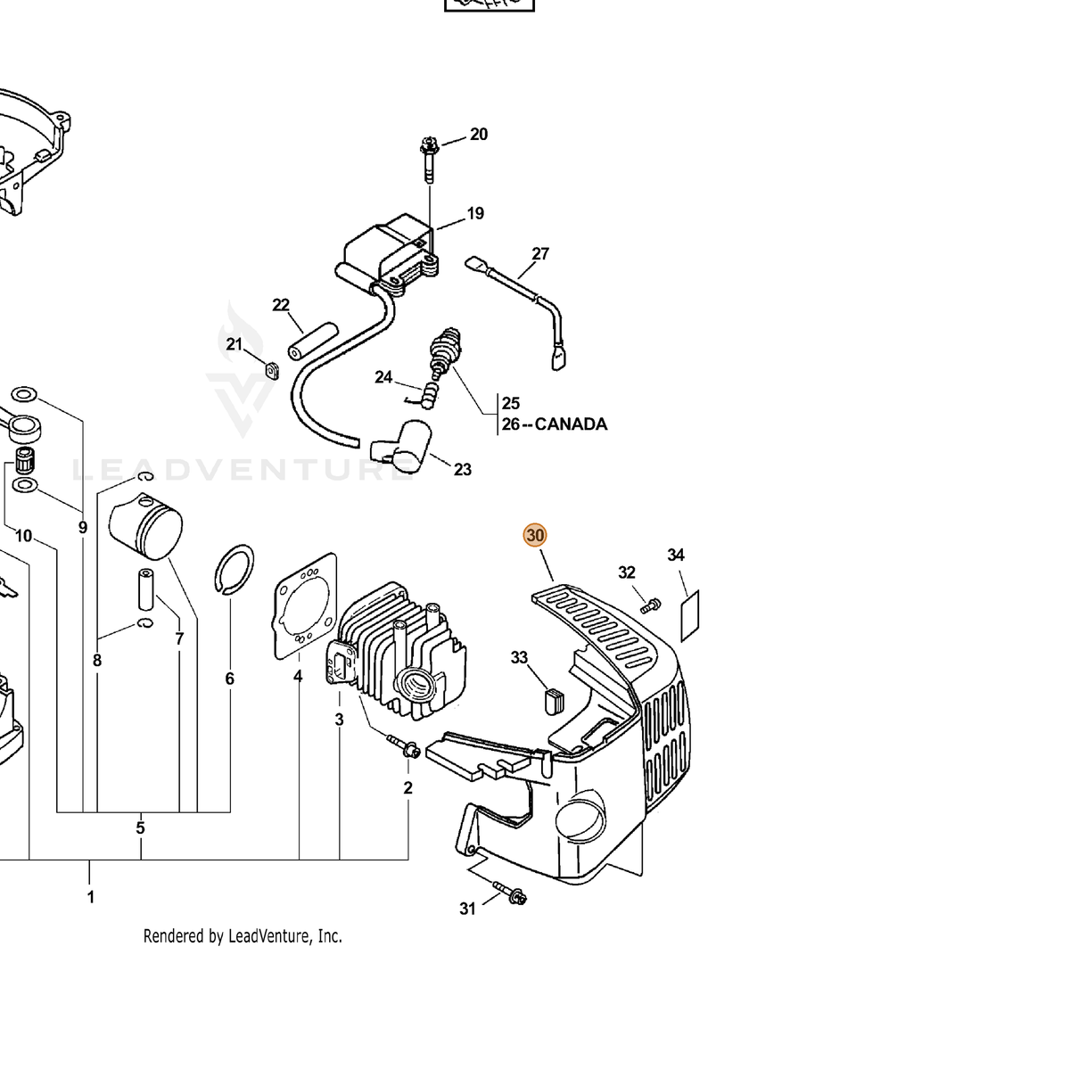 ECHO part A160000161 — IPL diagram snippet (6x zoom, amber highlight)