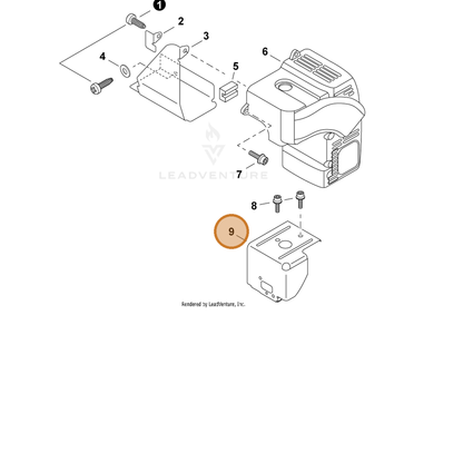 ECHO part A160000340 — IPL diagram snippet (6x zoom, amber highlight)