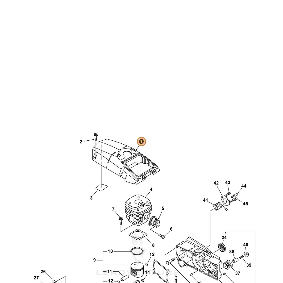 ECHO part A160000461 — IPL diagram snippet (6x zoom, amber highlight)