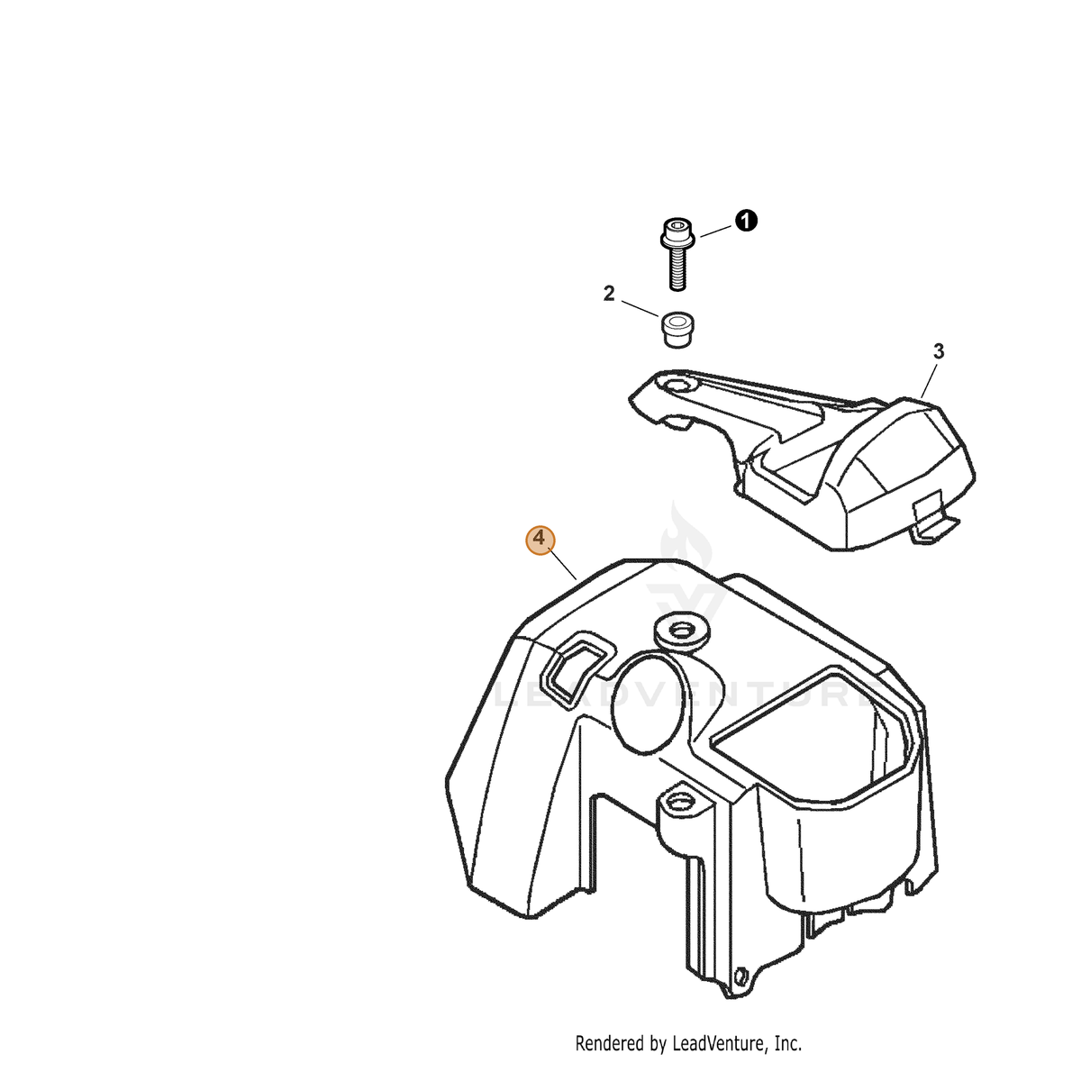 ECHO part A160000471 — IPL diagram snippet (6x zoom, amber highlight)