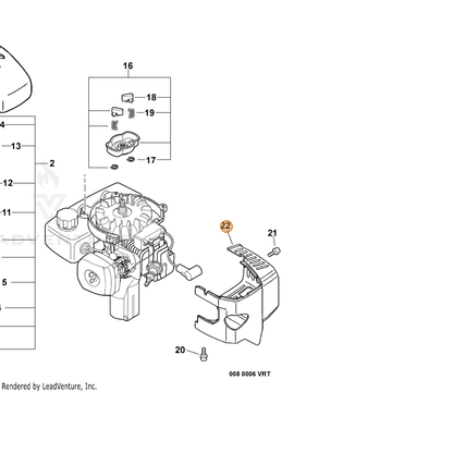 ECHO part A160000670 — IPL diagram snippet (6x zoom, amber highlight)
