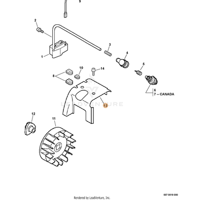 ECHO part A160000771 — IPL diagram snippet (6x zoom, amber highlight)