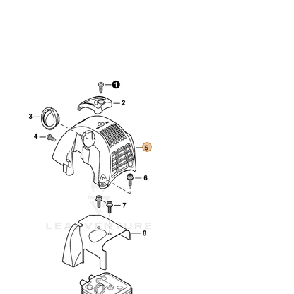 ECHO part A160000780 — IPL diagram snippet (6x zoom, amber highlight)