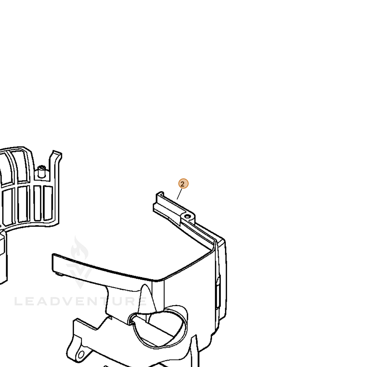ECHO part A160000880 — IPL diagram snippet (6x zoom, amber highlight)