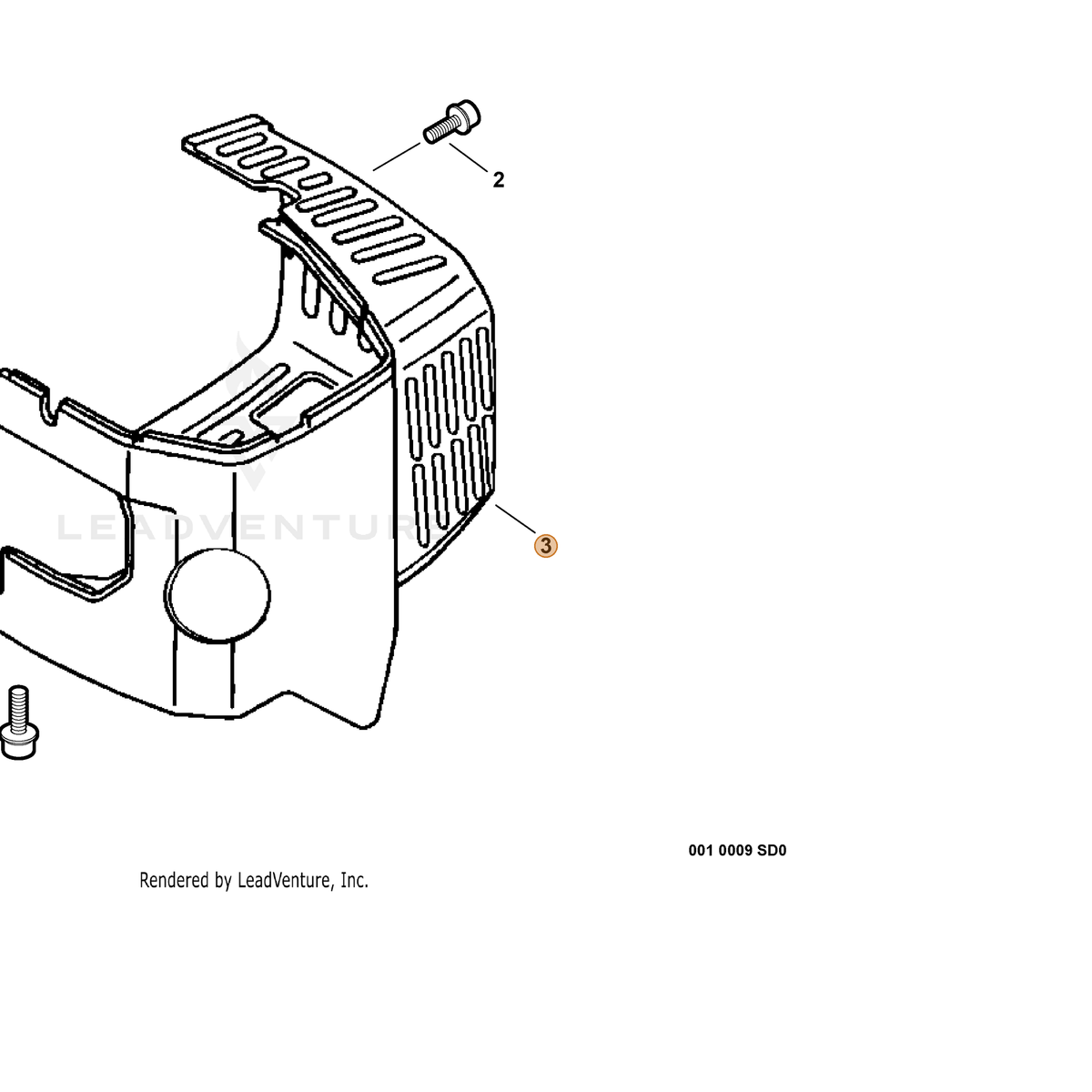 ECHO part A160001060 — IPL diagram snippet (6x zoom, amber highlight)