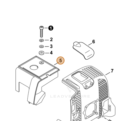 ECHO part A160001242 — IPL diagram snippet (6x zoom, amber highlight)