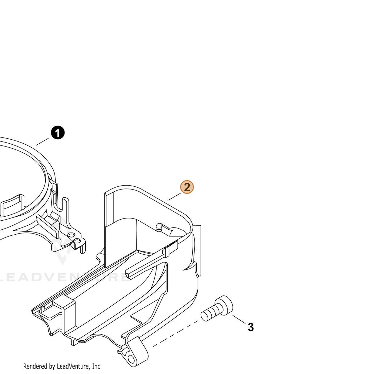 ECHO part A160002470 — IPL diagram snippet (6x zoom, amber highlight)