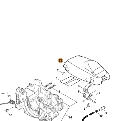 ECHO part A160003220 — IPL diagram snippet (6x zoom, amber highlight)