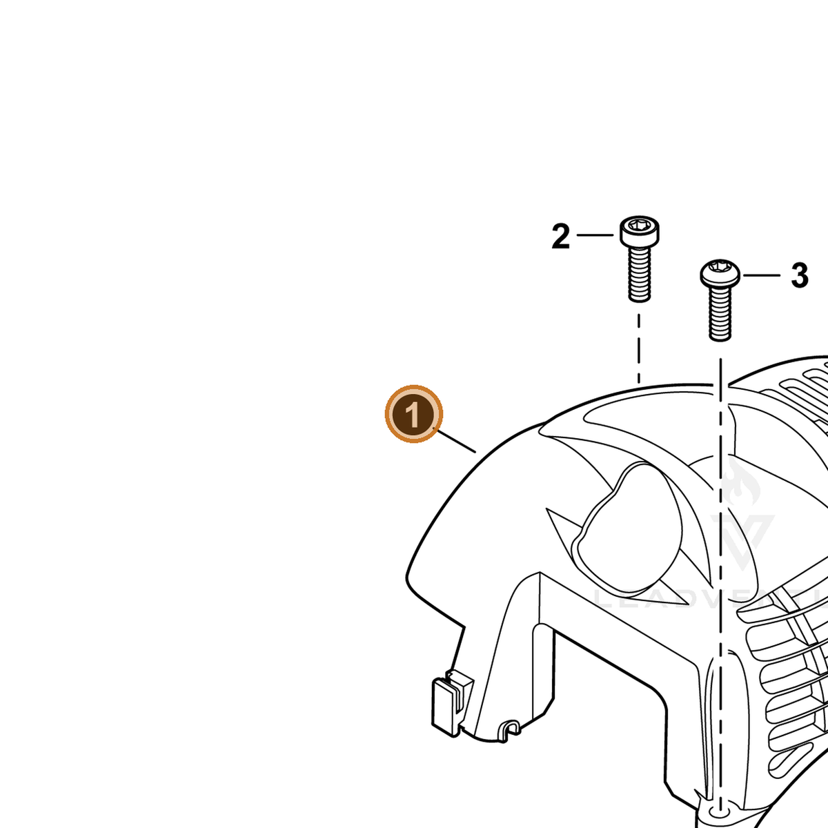 Echo part A160003261 — IPL diagram snippet (6x zoom, amber highlight)