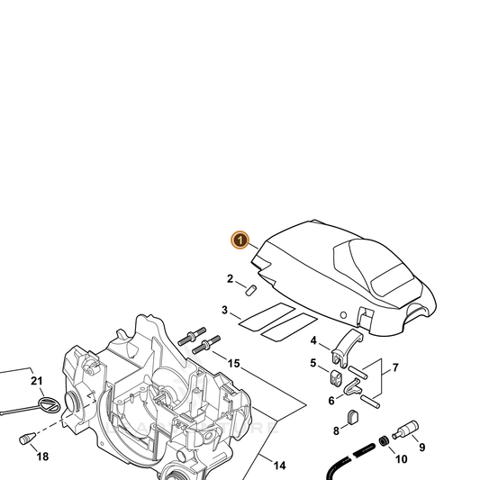 Echo part A160003300 — IPL diagram snippet (6x zoom, amber highlight)