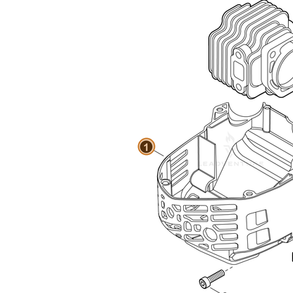 ECHO part A160003580 — IPL diagram snippet (6x zoom, amber highlight)