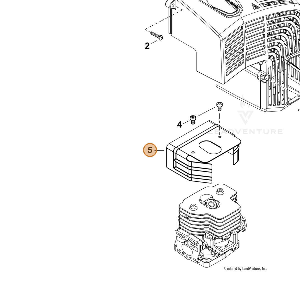ECHO part A160003600 — IPL diagram snippet (6x zoom, amber highlight)
