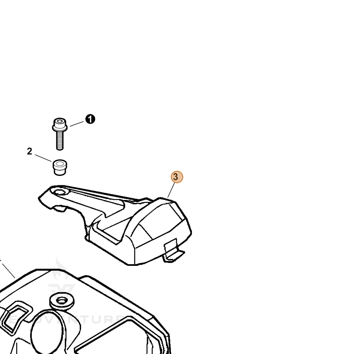 ECHO part A161000090 — IPL diagram snippet (6x zoom, amber highlight)
