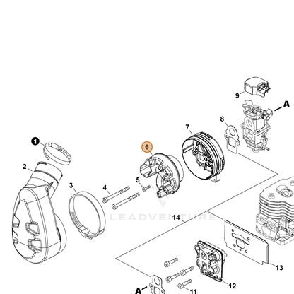 ECHO part A161000400 — IPL diagram snippet (6x zoom, amber highlight)