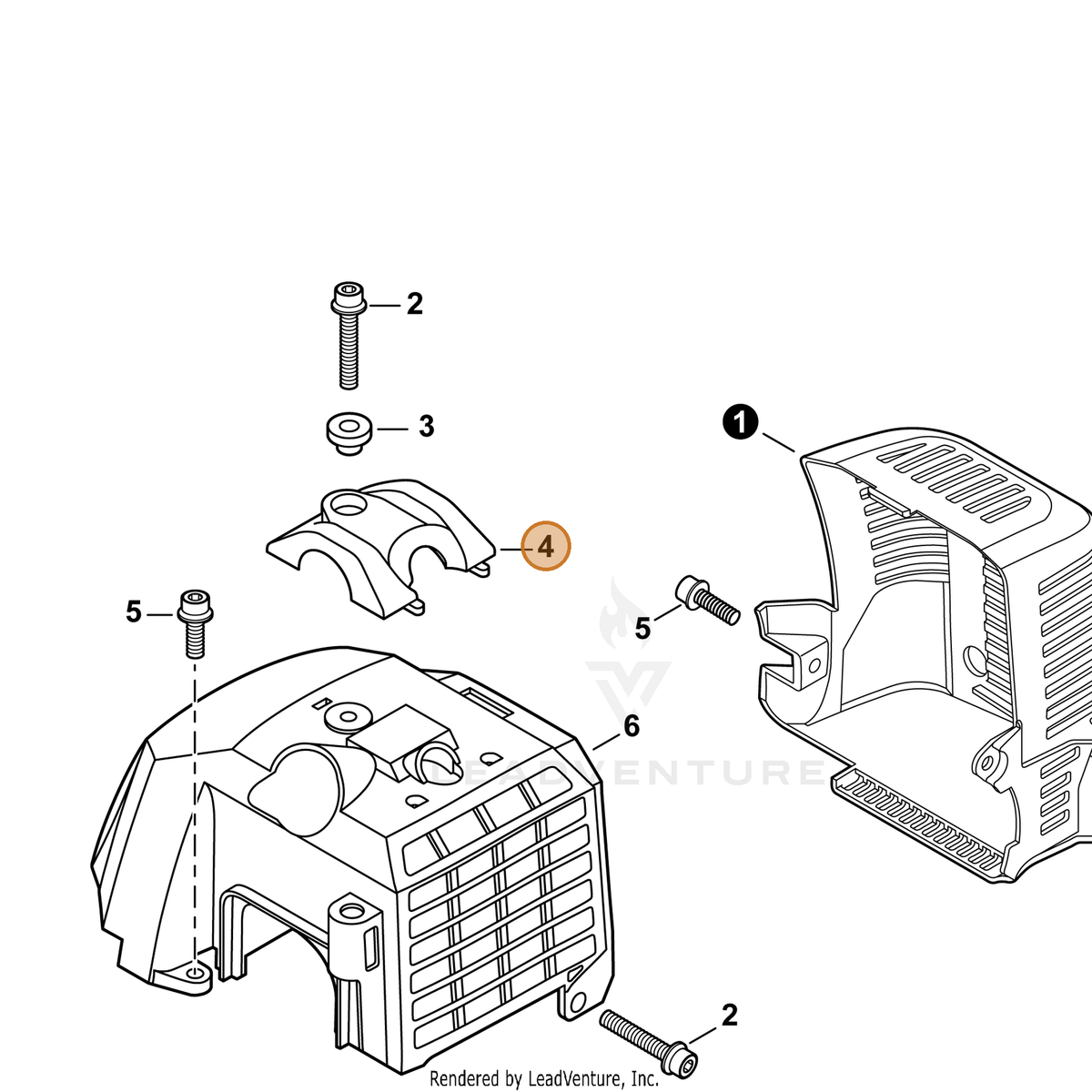 ECHO part A162000020 — IPL diagram snippet (6x zoom, amber highlight)
