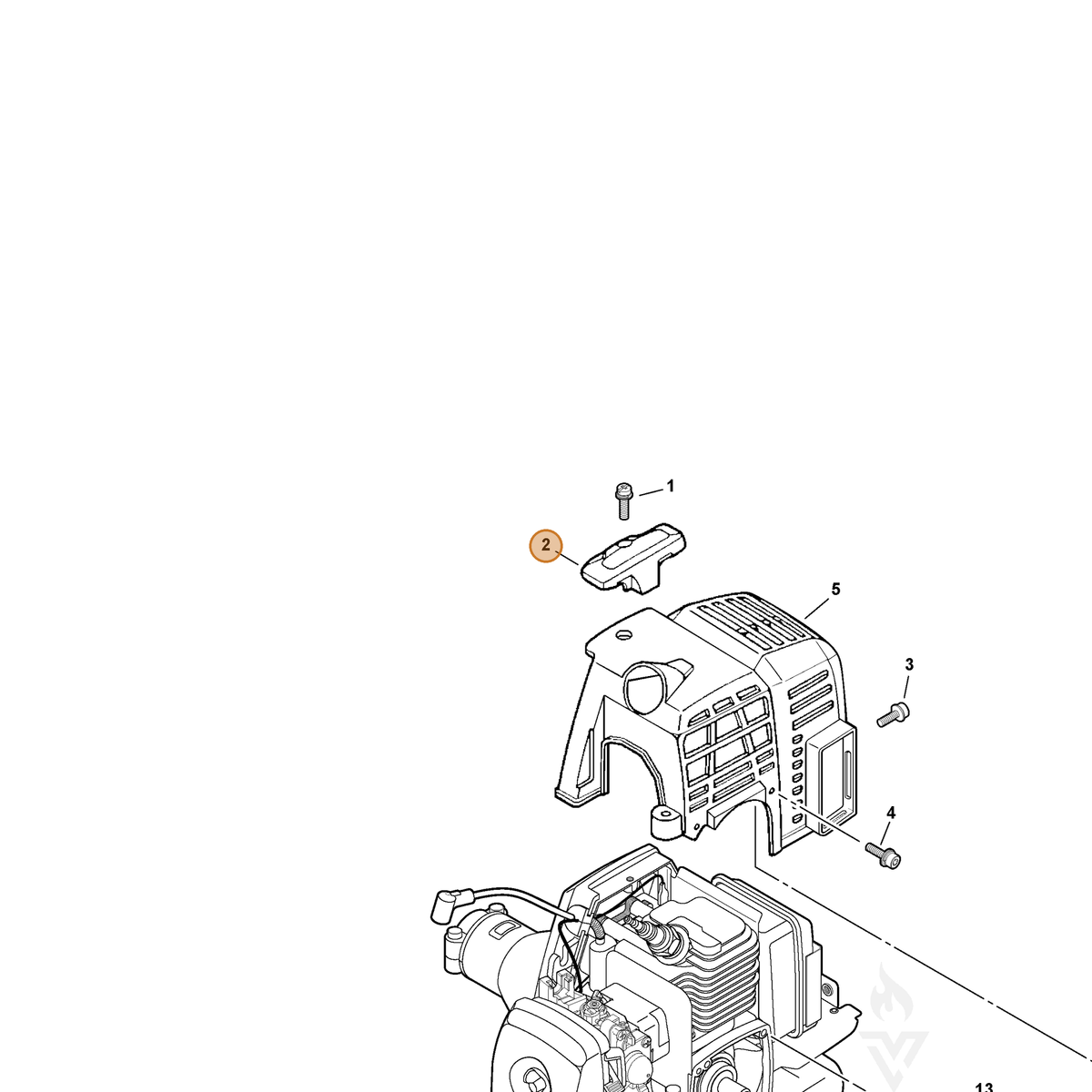 ECHO part A162000050 — IPL diagram snippet (6x zoom, amber highlight)