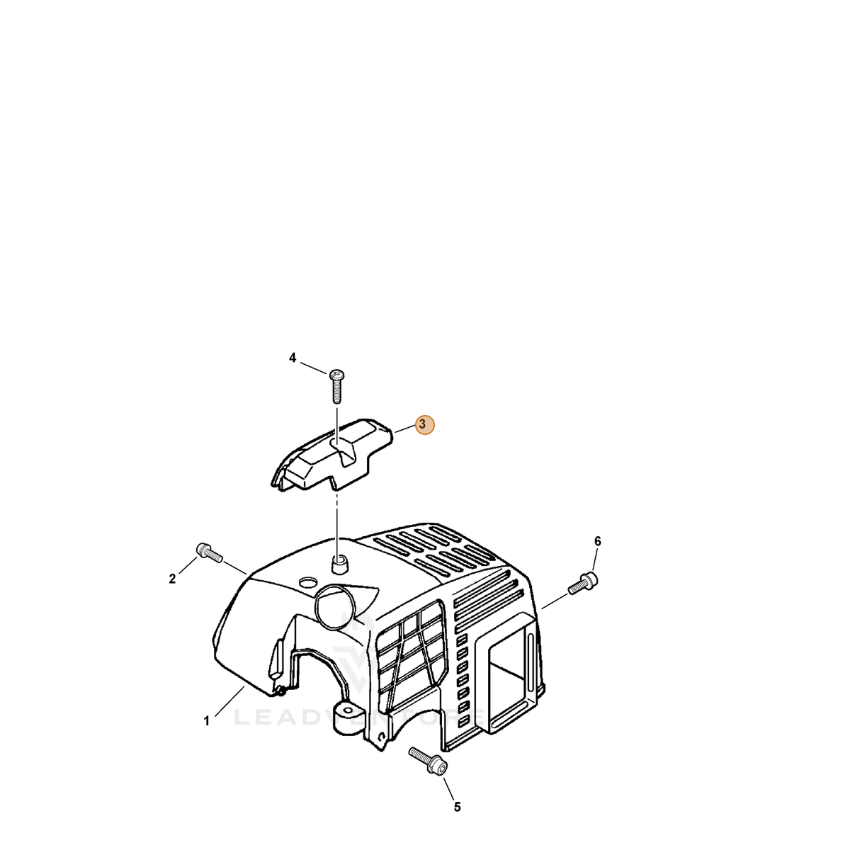 ECHO part A162000070 — IPL diagram snippet (6x zoom, amber highlight)