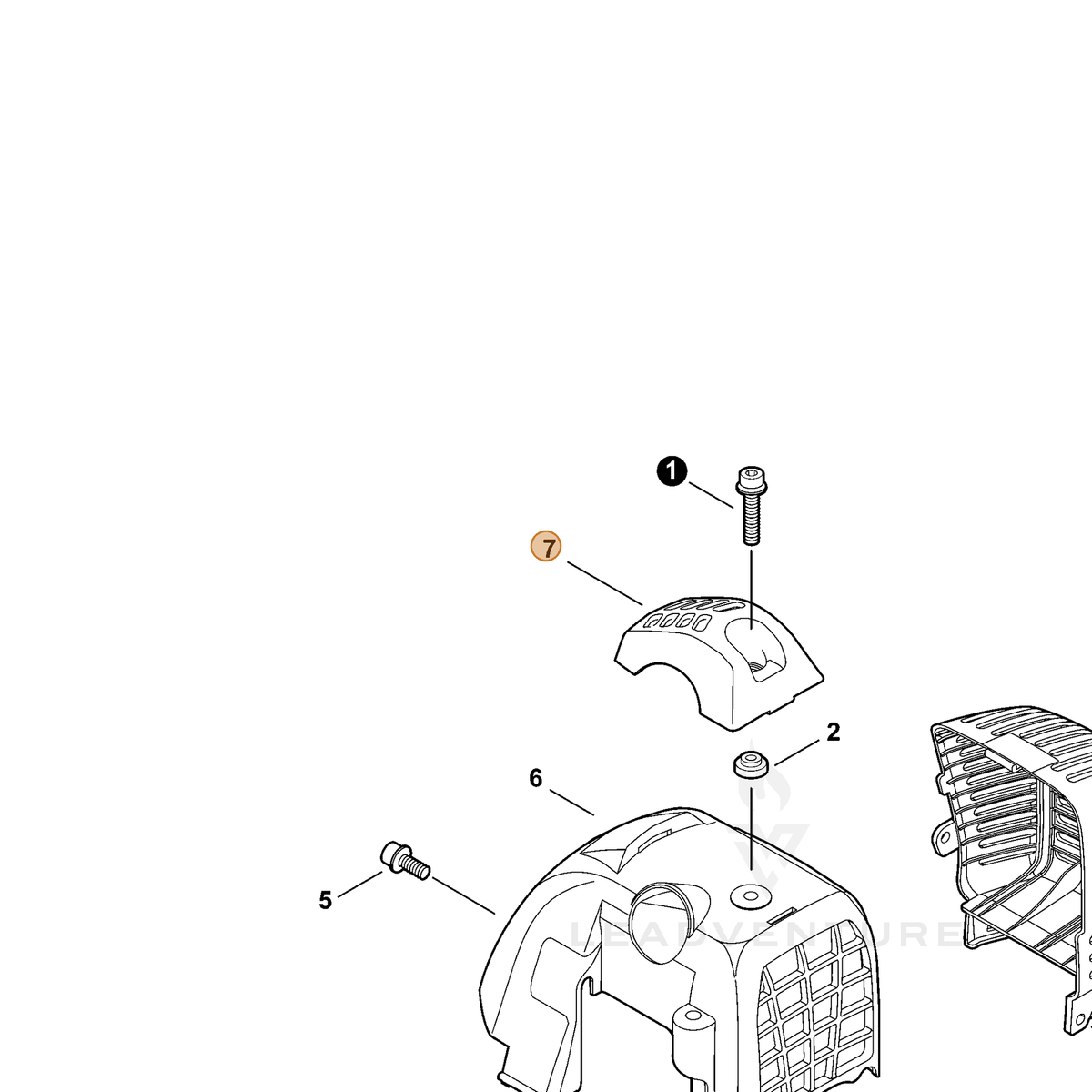 ECHO part A162000110 — IPL diagram snippet (6x zoom, amber highlight)