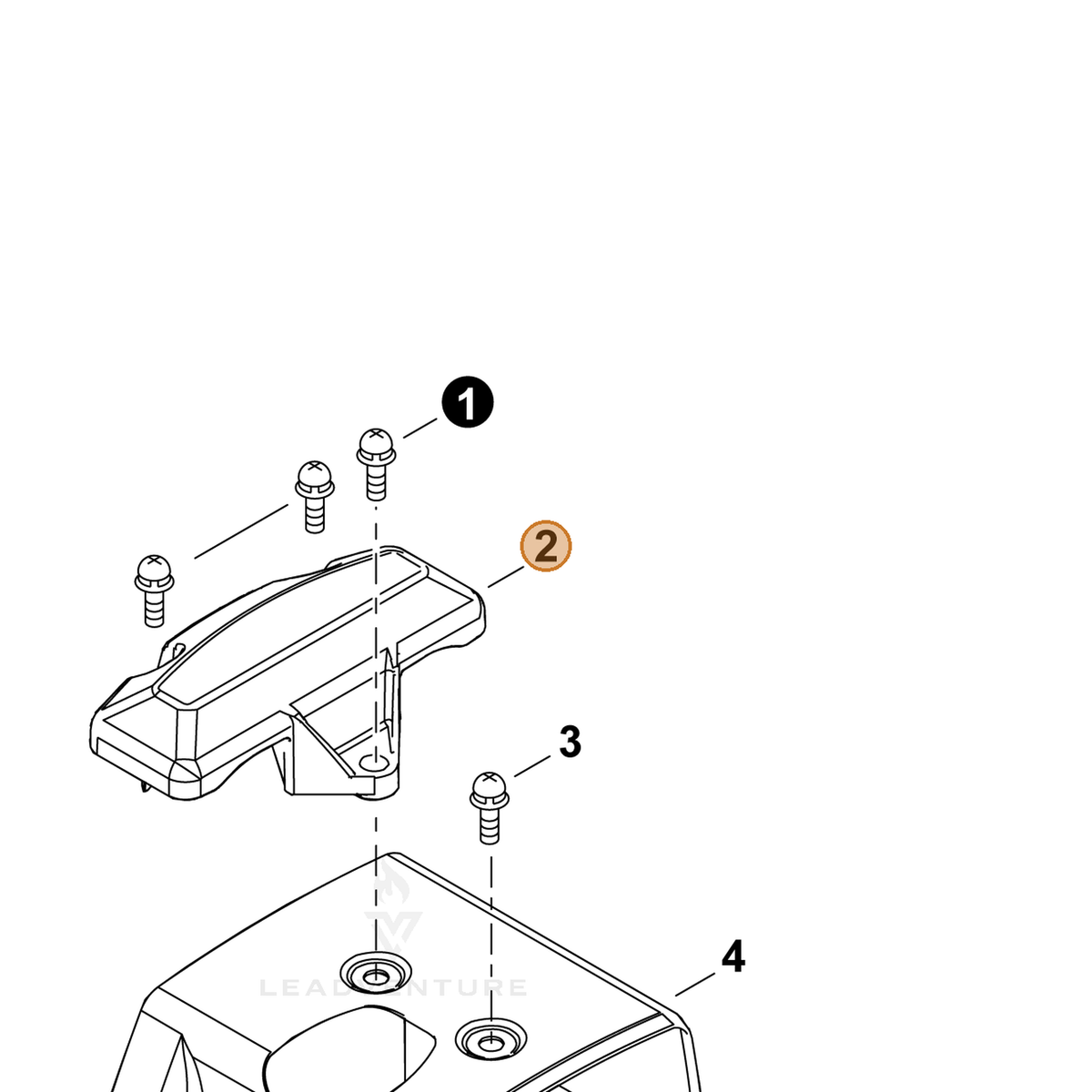 ECHO part A162000260 — IPL diagram snippet (6x zoom, amber highlight)