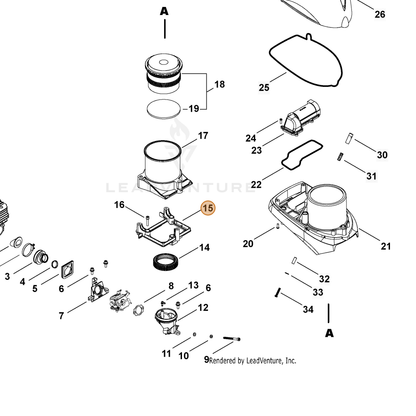 ECHO part A163000050 — IPL diagram snippet (6x zoom, amber highlight)