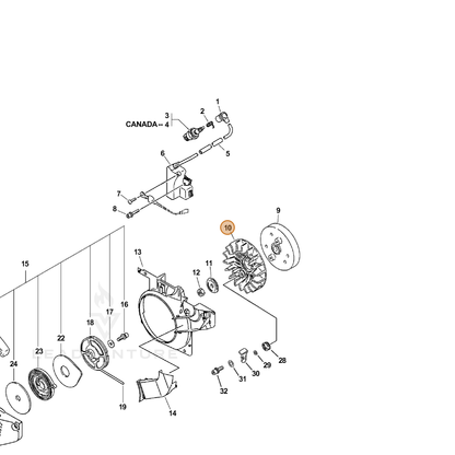 ECHO part A171000060 — IPL diagram snippet (6x zoom, amber highlight)