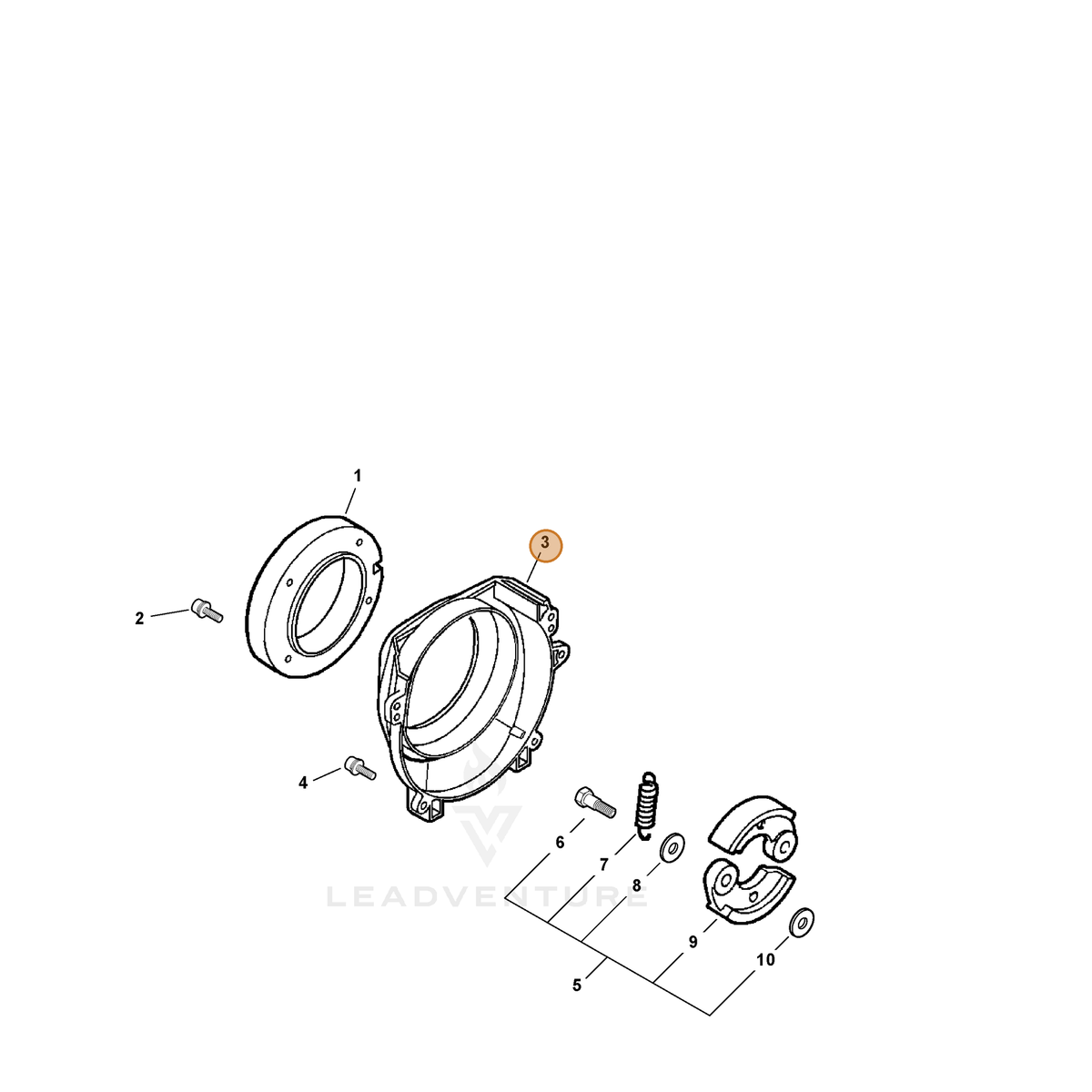 ECHO part A172000240 — IPL diagram snippet (6x zoom, amber highlight)