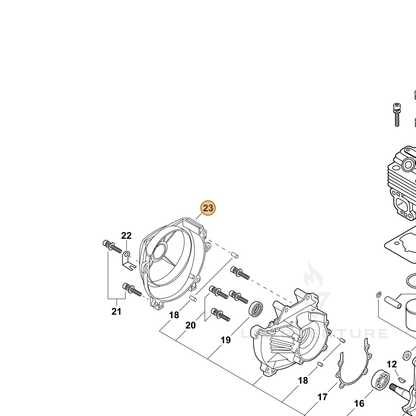 ECHO part A172000350 — IPL diagram snippet (6x zoom, amber highlight)