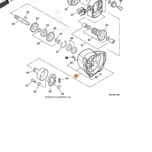 Echo part A172000381 — IPL diagram snippet (6x zoom, amber highlight)