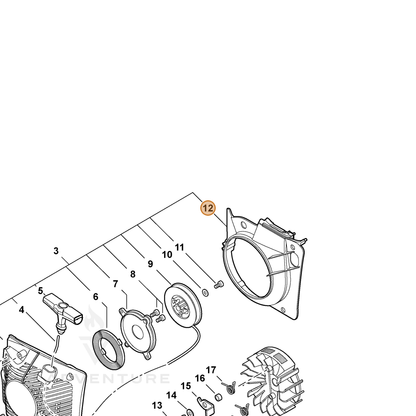 ECHO part A172000843 — IPL diagram snippet (6x zoom, amber highlight)