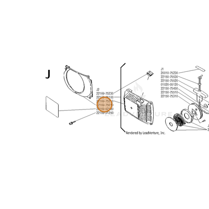 Echo part A172001480 — IPL diagram snippet (6x zoom, amber highlight)