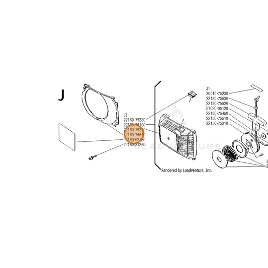 Echo part A172001480 — IPL diagram snippet (6x zoom, amber highlight)