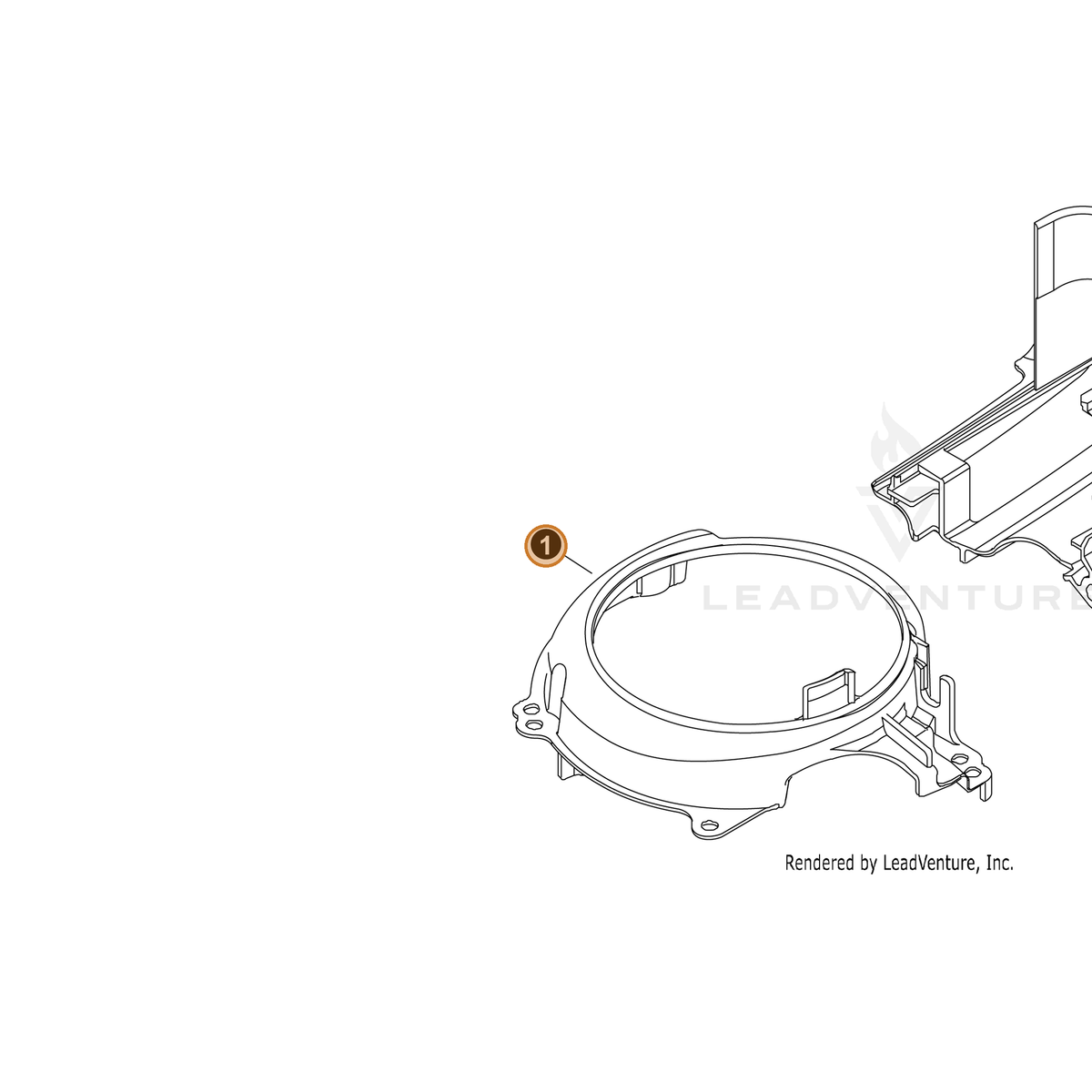 ECHO part A172001990 — IPL diagram snippet (6x zoom, amber highlight)