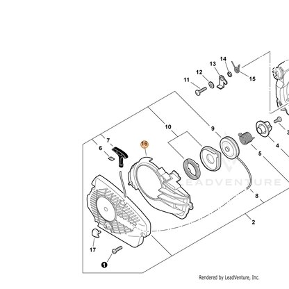 ECHO part A172002040 — IPL diagram snippet (6x zoom, amber highlight)