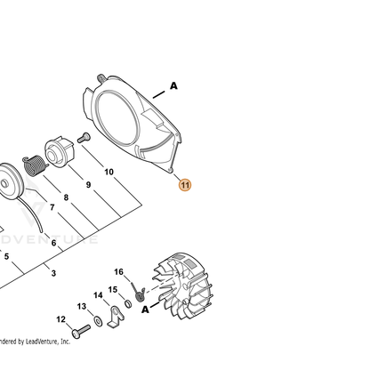 ECHO part A172002190 — IPL diagram snippet (6x zoom, amber highlight)