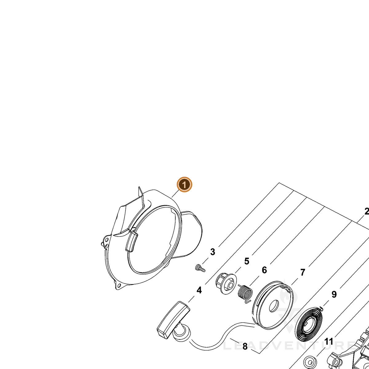 ECHO part A172002240 — IPL diagram snippet (6x zoom, amber highlight)