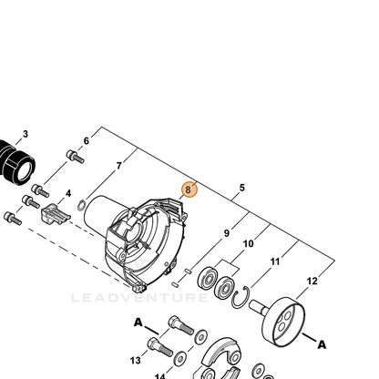 ECHO part A172002570 — IPL diagram snippet (6x zoom, amber highlight)
